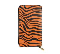 YYHWHJDE Tiger Stripes Orange Pattern Printing Quality Leather Long Clutch Wallet Designed for Fashion Girls and Women Stylish 7.48 x 4.13 in