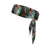 YYHWHJDE Tiger's Gaze Prints Sports Double-Sided Headscarf Quick Drying, Moisture Wicking for Women, Girls, and Men