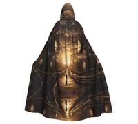 YYHWHJDE time clock Prints Halloween Adult Hooded Cloak for Parties and Costumes