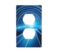 YYHWHJDE Time Light Tunnel Prints Double Socket Wall Panel Electrical Socket Cover Plate Shatter Decoration Durable 4.5x2.76in
