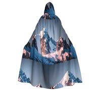 YYHWHJDE Top of the Snowy Mountain Pattern Halloween Adult Hooded Cloak for various party and carnival settings