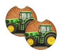 YYHWHJDE Tractor Theme Prints Car Cup Coasters 2-Pack - The Thoughtful Gift for New Drivers & Road Trip Lovers - High-Grade Neoprene Protection & Style