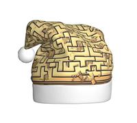 YYHWHJDE Treasure Maze Prints Christmas Hat for Adult quality accessory soft, lightweight, and fluffy
