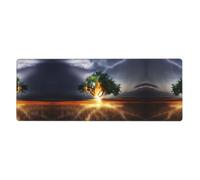 YYHWHJDE Tree at Night Extra Large Rubber Desk Mat 12x31.5in