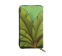 YYHWHJDE Tropical Banana Leaf Prints Leather long clutch wallet Designed for fashion girls and women stylish and personalized 7.48 x 4.13 in, Black, One Size