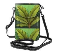 YYHWHJDE Tropical Banana Leaf Prints Small Leather Women'S Crossbody Flip Phone Bag, Waterproof And Durable