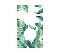 YYHWHJDE Tropical Banana Palm Leaves Pattern Double Socket Wall Panel Decorative is Durable and Suitable for Socket Light Switch Accessories 4.5x2.76in