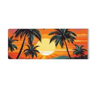 YYHWHJDE Tropical Beach Palm Tree Sunset Picture Extra Large Mouse Pad, Computer Office Anti Slip Gaming Keyboard Thickened Version 12x31.5in