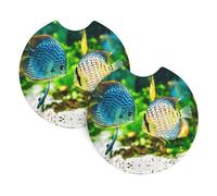 YYHWHJDE tropical fish Prints Car Cup Coasters 2-Pack - Premium Neoprene Drink Throws, Protect Cup Holders & Enhance Your Drive - Waterproof, Non-Slip Grip
