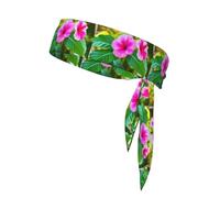 YYHWHJDE Tropical Hibiscus Flower Pattern Sports headscarf, sweat absorbing and breathable, motion headband, double-sided kerchief
