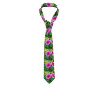 YYHWHJDE Tropical Hibiscus Flower Prints Men's tie classic style suit cravat suitable for holidays and work