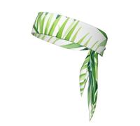 YYHWHJDE tropical palm tree leaves watercolor Pattern Sports headscarf, sweat absorbing and breathable, motion headband, double-sided kerchief