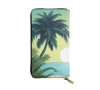 YYHWHJDE Tropical Palm Tree Printing Quality Leather Long Clutch Wallet Designed for Fashion Girls and Women Stylish 7.48 x 4.13 in