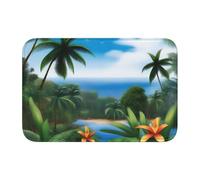 YYHWHJDE Tropical Sky Ecology Picture Crystal Velvet Lock Edge Floor mat, Bedroom Carpet, Parlor, Dormitory Home Decoration