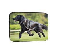 YYHWHJDE Trotting Flat Coated Retrievers Paw Prints Protective Shockproof Portable Laptop Sleeve Case 12 inch for Men and Women Business Travel, and Office Daily Use