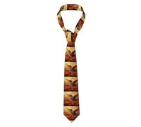 YYHWHJDE Tulip Hummingbird Pattern Men's Necktie for Business, Daily Wear, Work, Birthdays, Weddings, Parties, Banquets Easy Care 57X3.1 In