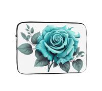 YYHWHJDE Turquoise Grey Rose Picture Shockproof Portable Laptop Sleeve Case 15 inch for Men and Women Business Travel, School, and Office Daily Use