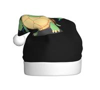 YYHWHJDE Turtle listening to music Prints Christmas Hat for Adult Making It a Fun and Durable Gift for Men and Women
