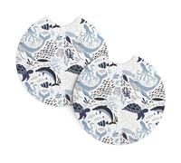 YYHWHJDE Turtle Octopus Pattern Ocean Theme Prints Car Cup Coasters 2-Pack - The Thoughtful Gift for New Drivers & Road Trip Lovers - High-Grade Neoprene Protection & Style