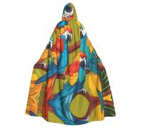 YYHWHJDE Two Colored Parrots Printing Halloween Adult Hooded Cloak for Parties and Costume Events