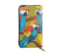 YYHWHJDE Two Colored Parrots Printing Quality Leather Long Clutch Wallet Designed for Fashion Girls and Women Stylish 7.48 x 4.13 in