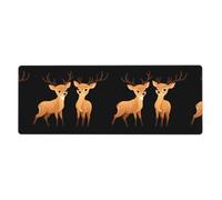 YYHWHJDE Two Cute Sika Deer Picture Extra Large Mouse Pad, Computer Office Anti Slip Gaming Keyboard Thickened Version 12x31.5in