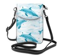 YYHWHJDE Two Dolphins Prints Small Leather Women'S Crossbody Flip Phone Bag, Waterproof And Durable