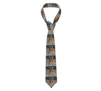 YYHWHJDE Two Giraffes Fighting Pattern Men's Necktie for Business, Daily Wear, Work, Birthdays, Weddings, Parties, Banquets Easy Care 57X3.1 In