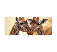 YYHWHJDE Two Giraffes Pattern Extra Large Mouse Pad Strong Adhesion, Durable, Precise Locking Edge 12x31.5in