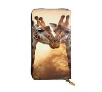 YYHWHJDE Two Giraffes Printed Quality Leather Long Clutch Wallet Designed for Fashion Girls and Women Stylish 7.48 x 4.13 in