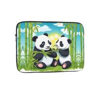 YYHWHJDE Two Happy Pandas Printing Portable Laptop Sleeve Case 13 inch Shockproof Bag for Men and Women Business Travel, and Office Daily Use