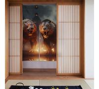 YYHWHJDE Two Monsters Pattern Curtain two Pieces Spliced 34x56in Fabric curtains, room dividers Fabric, Smooth & Not Easily Wrinkled