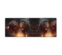 YYHWHJDE Two Monsters Picture Extra Large Mouse Pad, Computer Office Anti Slip Gaming Keyboard Thickened Version 12x31.5in