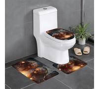 YYHWHJDE Two Monsters Printed Three Piece Set of Bathroom Floor mats, Bathroom Shower mats, Anti Slip Quick Drying