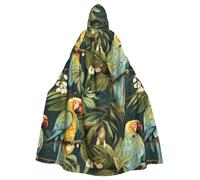 YYHWHJDE Two Parrots On Green Palm Tree Prints Halloween Adult Hooded Cape Men'S And Women'S Clothing Mantle Role-Playing