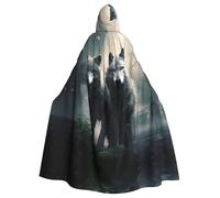 YYHWHJDE Two wolves Picture Halloween Adult Hooded Cloak for Role-Playing, Costumes, and Theme Parties