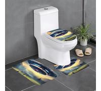 YYHWHJDE UFO landing Pattern Anti slip floor mat three piece set bathroom carpet anti slip durable