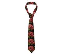 YYHWHJDE ukrainian embroidery style rose Pattern Men's tie classic style suit cravat suitable for holidays and work
