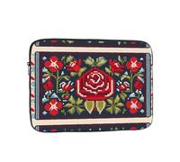 YYHWHJDE Ukrainian Embroidery Style Rose Prints Protective Shockproof Portable Laptop Sleeve Case 17 inch for Men and Women Business Travel, and Office Daily Use