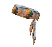 YYHWHJDE Umbrella By The Sea Pattern Sports Double-Sided Headscarf Quick Drying, Moisture Wicking for Women, Girls, and Men