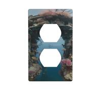 YYHWHJDE Undersea Architecture Picture Double Socket Wall Panel Decorative is Durable and Suitable for Socket Light Switch Accessories 4.5x2.76in