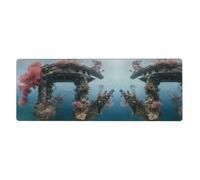 YYHWHJDE Undersea Architecture Picture Extra Large Mouse Pad, Computer Office Anti Slip Gaming Keyboard Thickened Version 12x31.5in