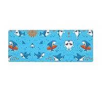 YYHWHJDE Undersea Whale Extra Large Rubber Desk Mat 12x31.5in