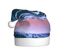 YYHWHJDE Undulating Waves Prints Christmas Hat for Adult Making It a Fun and Durable Gift for Men and Women