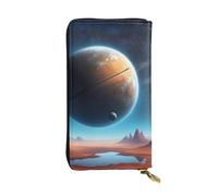 YYHWHJDE Universe Planet Printed Quality Leather Long Clutch Wallet Designed for Fashion Girls and Women Stylish 7.48 x 4.13 in