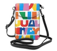 YYHWHJDE Upper and lower case letters Picture Ladies' mobile phone with leather foreskin, crossbody flip cover, small adjustable shoulder strap