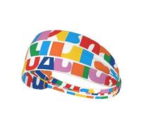 YYHWHJDE Upper and Lower case Letters Picture Sports Headband for Women Sweat Proof Bandeau Summer Elastic Band