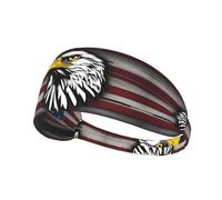 YYHWHJDE US Army Cool American Flag Eagle Picture Sports Headband for Women Sweat Proof Bandeau Summer Elastic Band