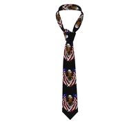 YYHWHJDE USA Flag Patriotic Eagle Prints Men's tie classic style suit cravat suitable for holidays and work