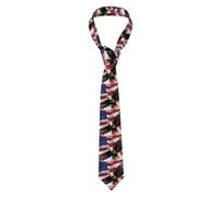 YYHWHJDE USA Patriotic Eagle with American Flag Pattern Men's tie classic style suit cravat suitable for holidays and work